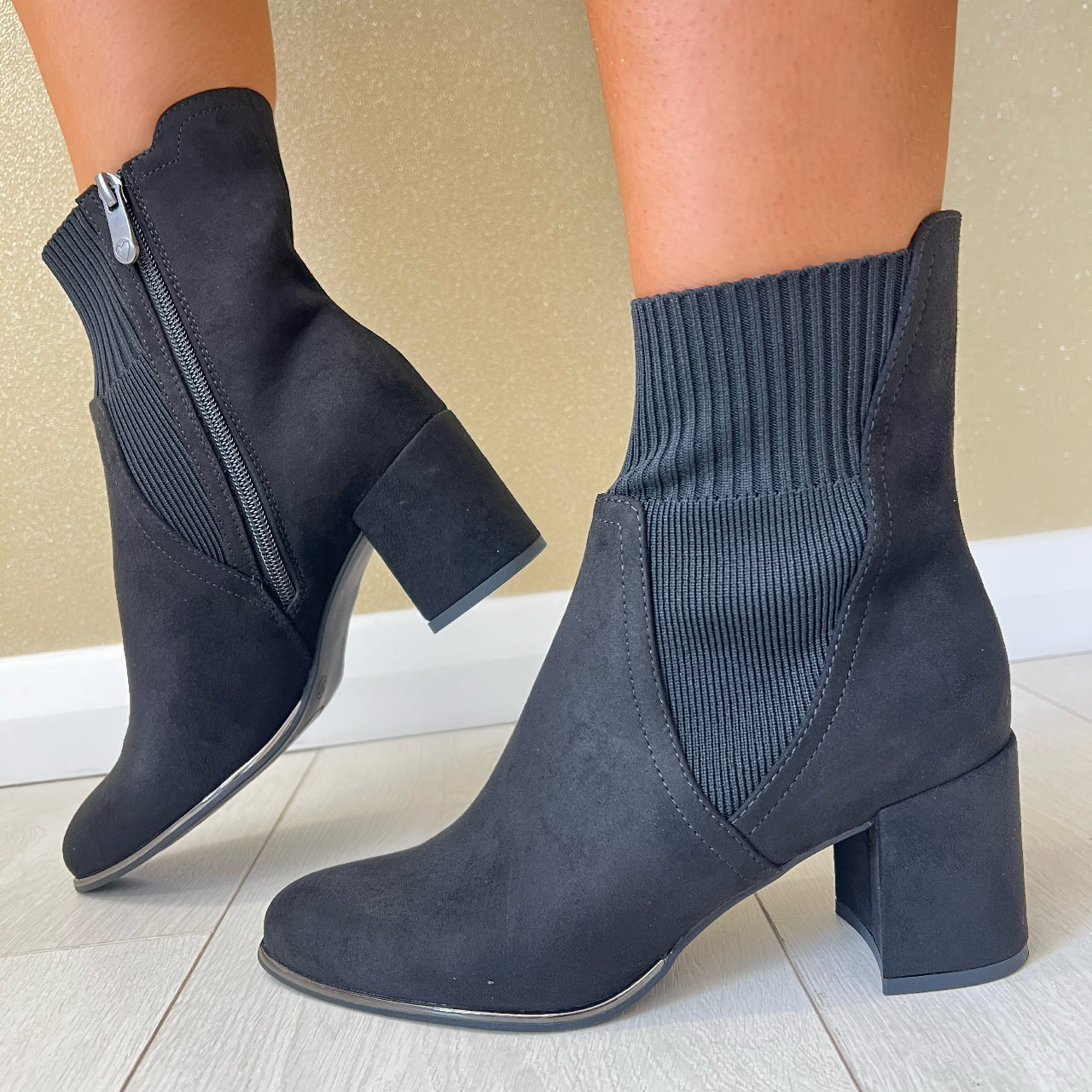 Marco Tozzi Black Block Heel Sock Boot 25392-41 001 – SM Shoes