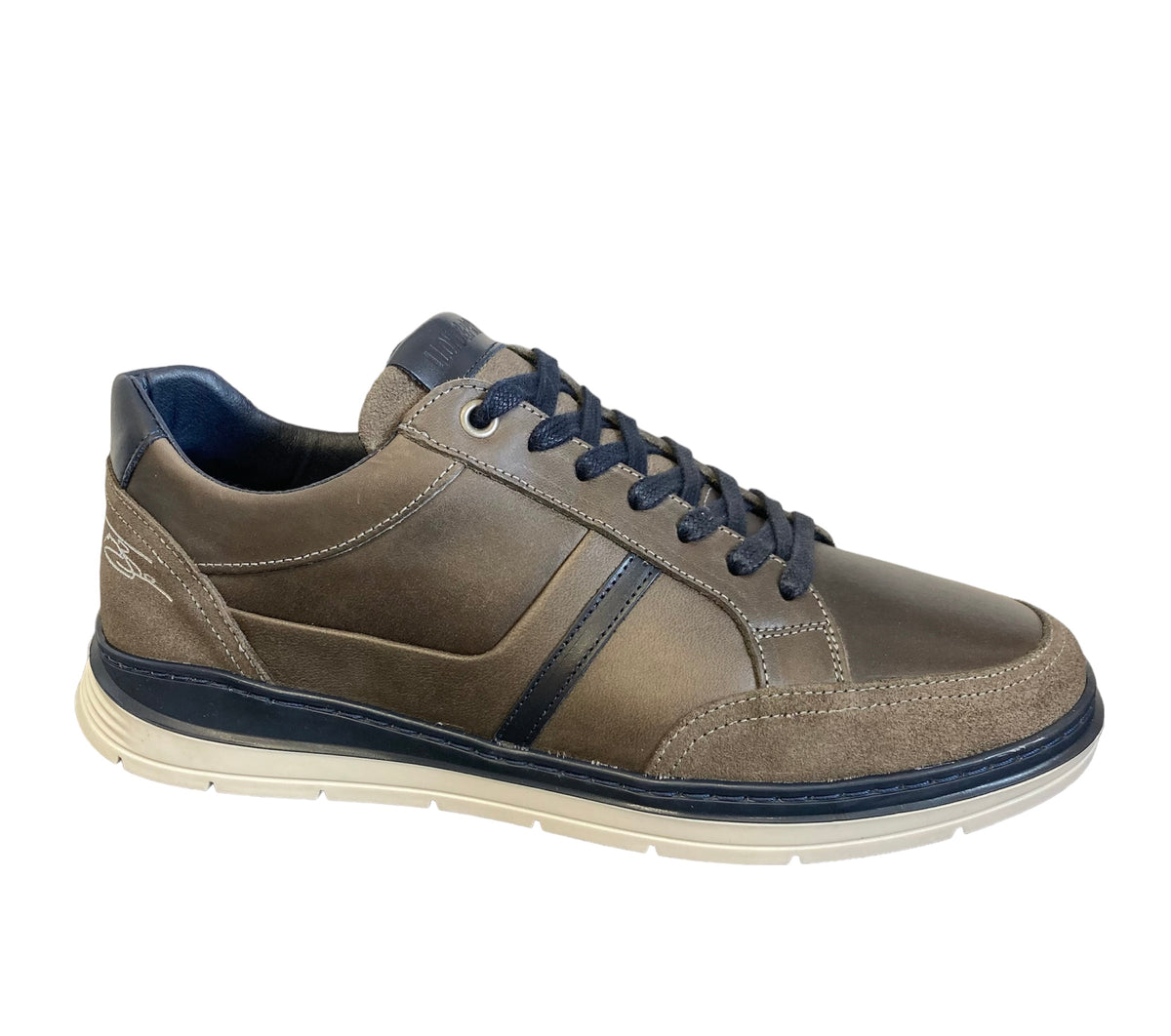 Lloyd & Pryce Mens Tommy Bowe Dark Fossil Leather Laced Trainer NEGRI ...