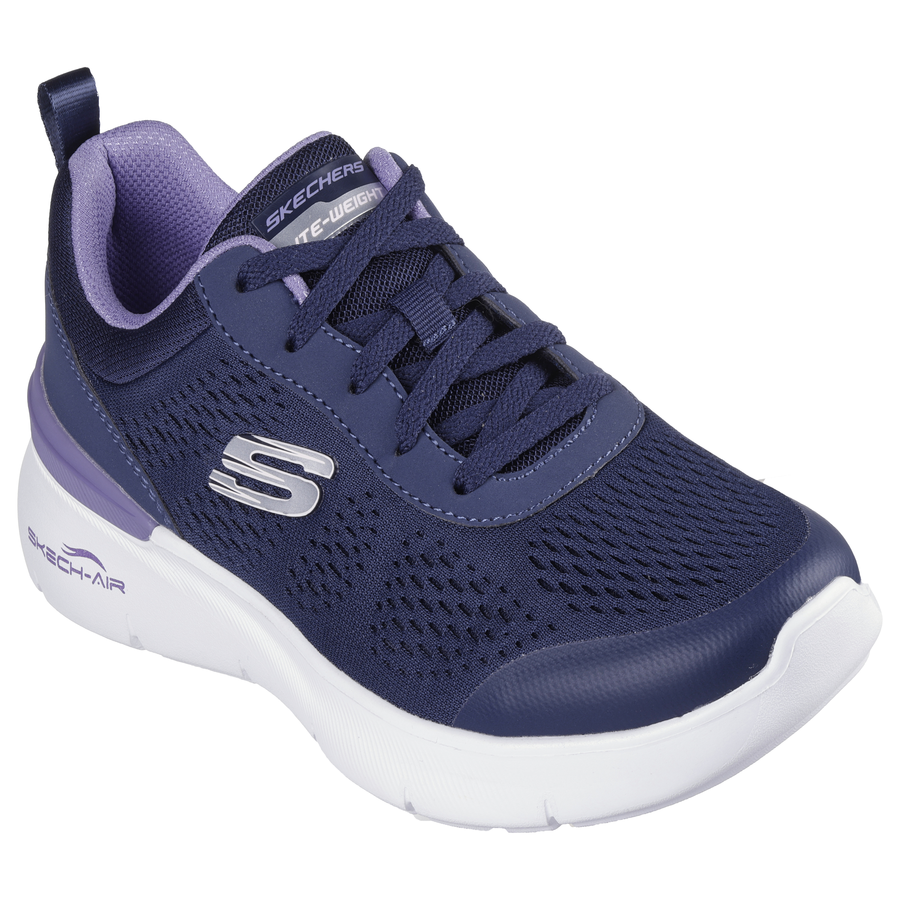 Ladies navy skechers best sale