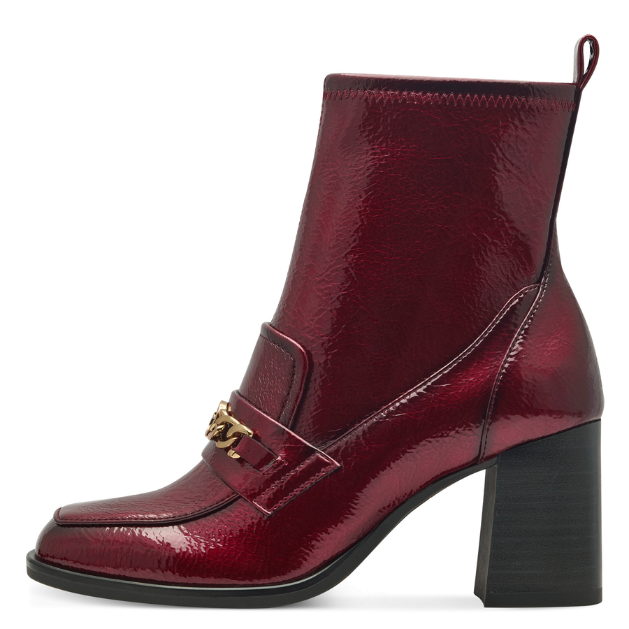 Burberry link detail patent leather ankle boots shop