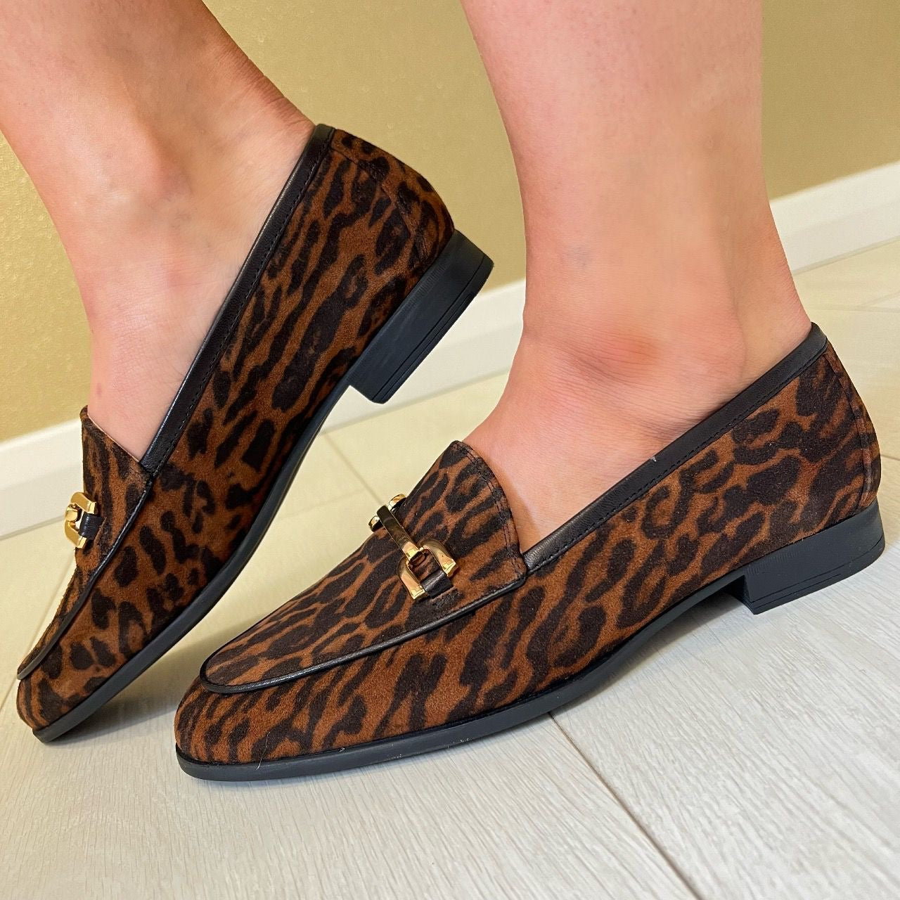 Unisa Ladies Leopard Print Gold Chain Loafer Shoe DAIMIEL – SM Shoes