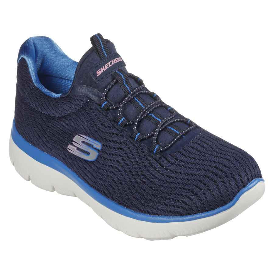 Skechers Ladies Navy/Blue Memory Foam Slip-On Trainer 149538/NVBL – SM Shoes