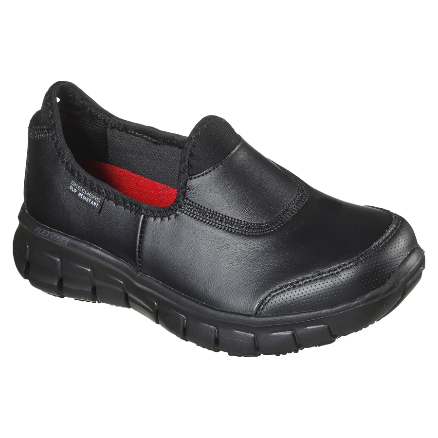 Skechers Ladies Work Black Memory Foam Slip On Trainer 76536EC BBK